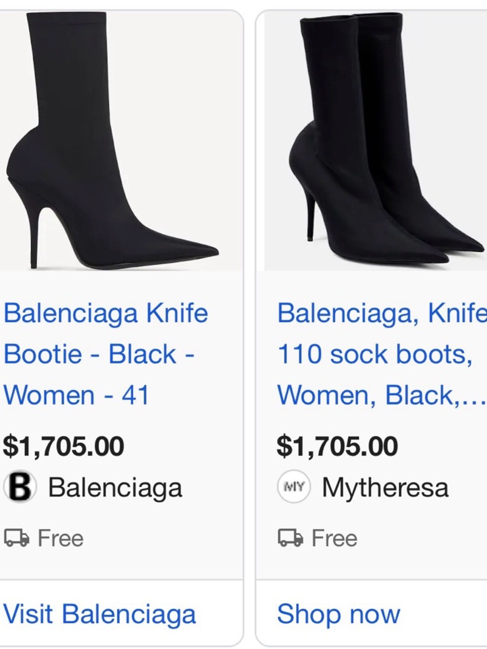 SIZE 38.5 Balenciaga Black Knit Pointed Sock Booties